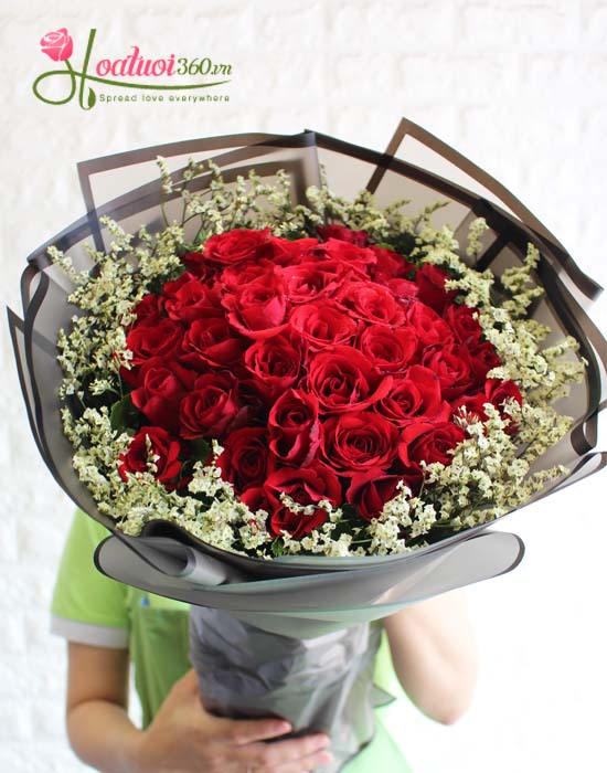 Bó hoa hồng đỏ- Yêu say đắm